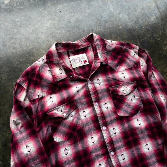 Vintage Y2K Aztec JNCO Flannel Button Up Shirt - Picture 3 of 4